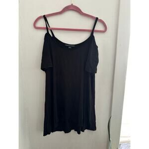 BOSTON PROPER Women's Black Cold Shoulder Top | Size Medium